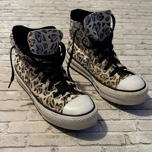 Converse Leopard Print High-Top Sneakers